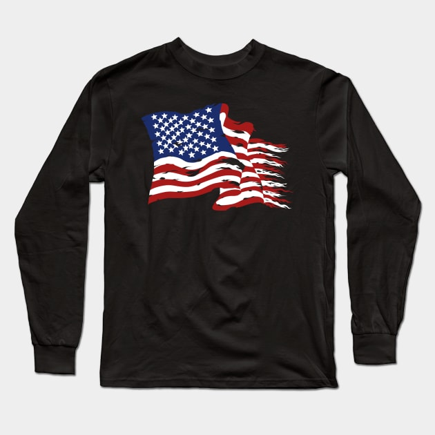 American Flag Long Sleeve T-Shirt by busines_night